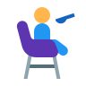 Icone d'un bébé sur une chaise haute